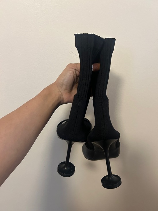 Balenciaga Black Sock-Style Open-Toe Mules - Picture 3 of 4